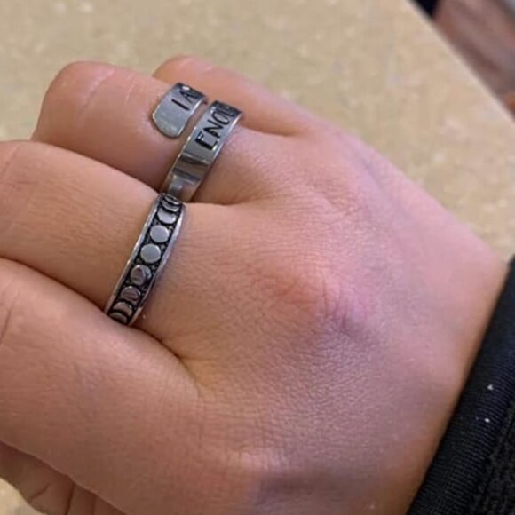 “Phases of Life” Moon Phase NightSky Engraved Ring - Picture 5 of 6